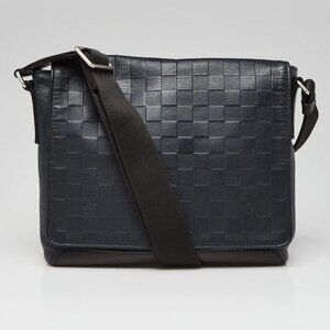 Louis Vuitton Black Damier Infini Leather District PM Messenger Bag